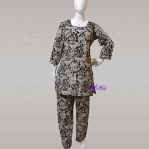 Likau Black & White Kalamkari Cotton Cord Set With Natural Colors - Image 3