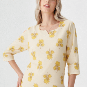 Likau Cord Sets leafy yellow  Pure Cotton With Natural Colours Indian print set - Image 3