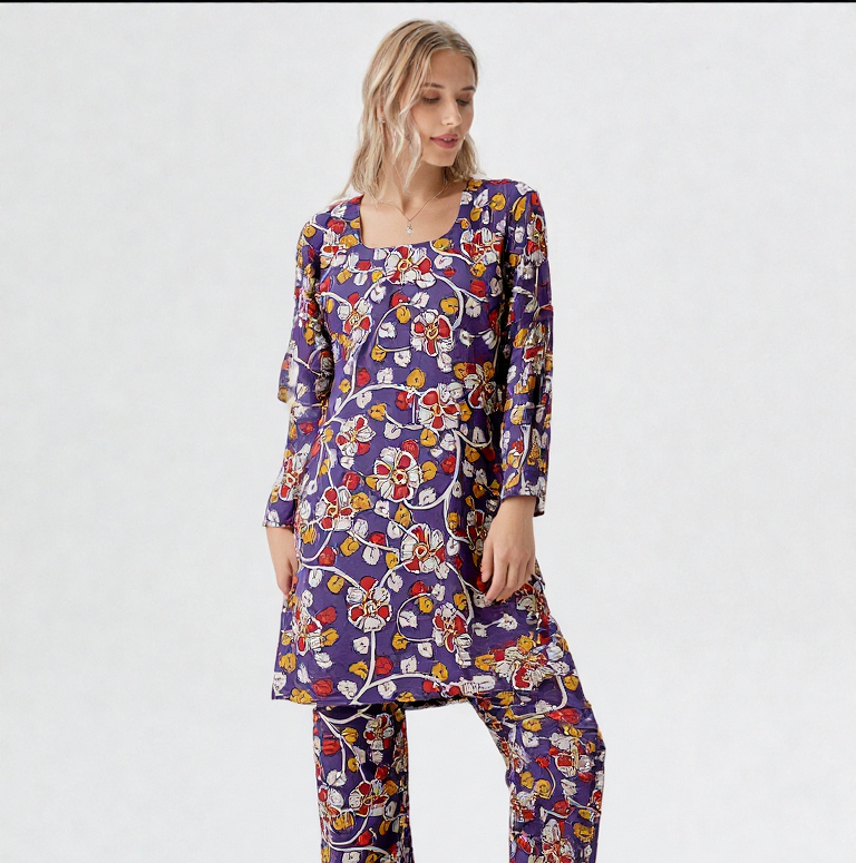 Likau Cord Sets Lilly Flowery Pure Cotton With Natural Colours Indian print set - Image 1