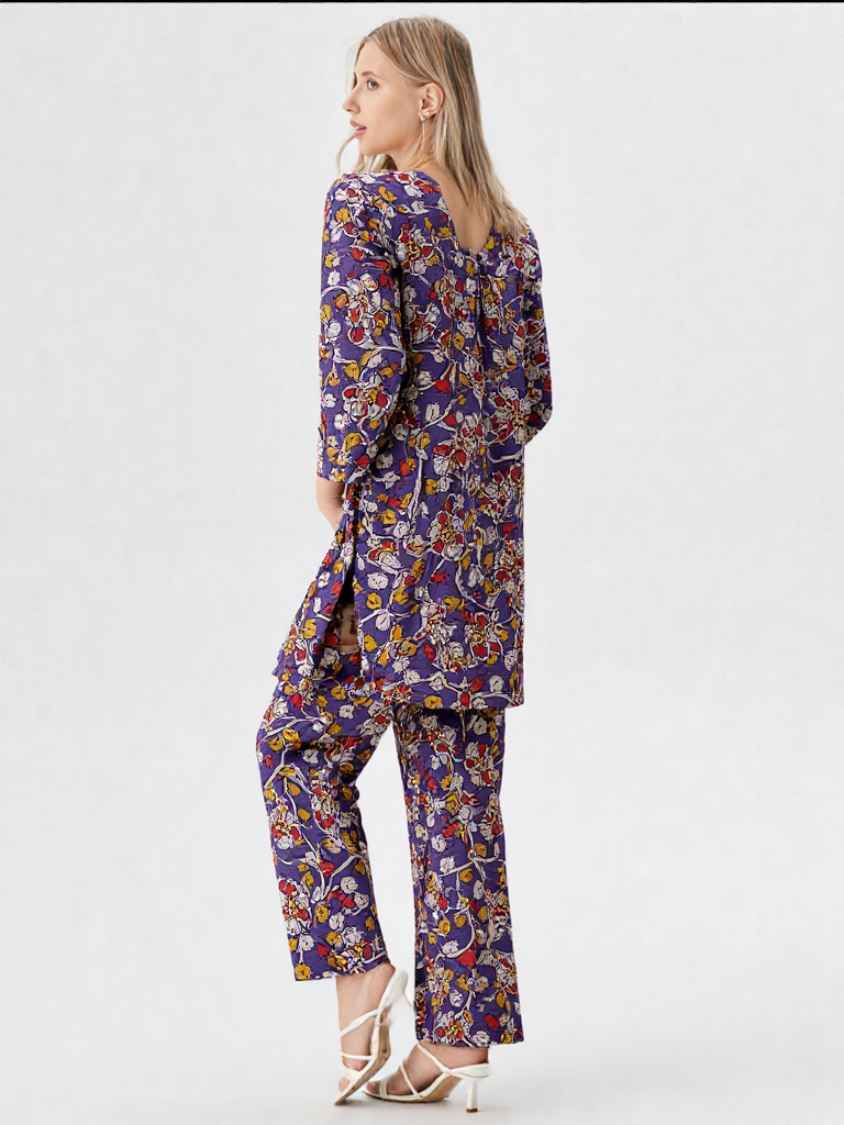 Likau Cord Sets Lilly Flowery Pure Cotton With Natural Colours Indian print set - Image 2