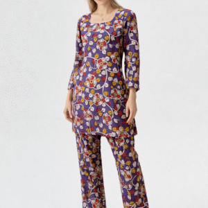 Likau Cord Sets Lilly Flowery Pure Cotton With Natural Colours Indian print set - Image 3