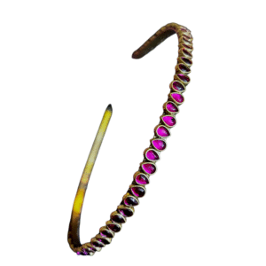 Likau Handmade Kundan Brass Hairband with Elegant teardrop design pattern - Image 3