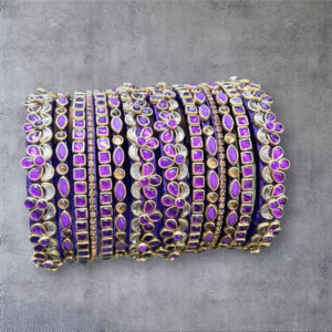 Royal Amethyst Blossom Thread Bangles - Image 2